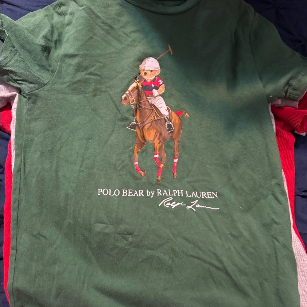 Polo by Ralph Lauren Green Short Sleeve Tee Equestrian Graphic
